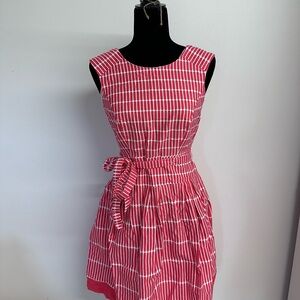 dressbarn Pink and White Patterned Midi Dress